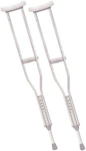 Drive Medical Aluminum Crutch with Comfortable Underarm Pad and Handgrip, Gray, Adult