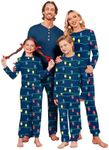 Ekouaer Family Christmas Pajamas Matching Sets Womens Mens Kids Pjs Long Sleeve Sleepwear Holiday Lounge Sets Navy 130