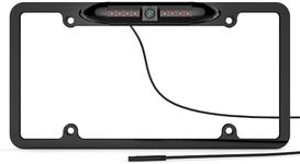 Goodsby Backup HD Camera Frame License Plate Rear Night Vision Waterproof Compatible with Pioneer Car Radio AVH-120BT AVH-210EX AVH-2550NEX AVH-X490BS DMH-WT8600NEX DMH-100BT DMH-160BT Black