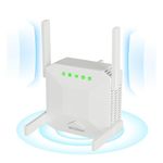 WiFi Extender Booster, 1200Mbps WiFi Repeater 2.4GHz/5GHz Dual Band Anti-Interference, 4 *Antennas Covers Up to 8000Sq.ft& 45 Devices, WiFi Extender with Ethernet port Relay/AP Dual Mode Operation