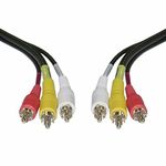 iView-HD 1MT Triple 3 x RCA Phono Plugs Composite Audio Video Cable Male To Male Lead TV AV Stereo component Yellow Red White RCA TO RCA 1 Metre wire connector supply Triple Phono to Phono CVBS AR AL