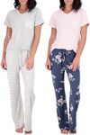 2 Pack: Short Sleeve Pajamas For Wo