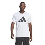 Adidas Men's Geometric Regular Fit T-Shirt (IM4373_White/Black