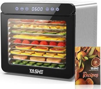 YASHE Food Dehydrator for Jerky, 9 Stainless Steel Trays Food Dehydrator Machine, 800W Fruit Dryer 165 ℉ Temperature & 48H Timer for Meat, Dog Treats, Herb, Veggies, Yogurt, BPA Free