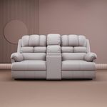 The Sleep Company Luxe 2-Seater Motorised Recliner | Patented SmartGRID Technology | 2-Seater Recliner Sofa | Cupholders & 25L Storage | Unique Lumbar Design | USB Charging | Beige