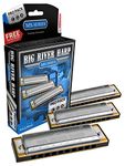 Hohner Big River Harp 3 piece Pro Pack keys of G,A,C