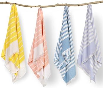 Mush 100% Bamboo Ultra-Compact Turkish Towel Super Soft,Absorbent, Quick Dry,Anti-Odor Bamboo Towel for Bath, Travel, Gym, Swim and Workout (4, Ice melt Blue,Yellow,New Peach,Muted Blue),250 tc