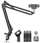 InnoGear Webcam Stand, Boom Arm Mount Stand for Logitech Webcam BRIO 4K C920 C920S C922 C922x C925e C930 NexiGo N60, 1/4"-3/8" and 3/8"-5/8" Screw for Blue Yeti Snowball Yeti Nano and Other Mics