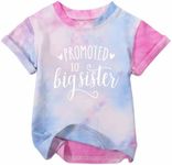 DUTUT Promoted to Big Sister Shirt for Toddler Girls Baby Girls Announcement T-Shirt Short Sleeve Tee Top, Tie-dye, 6-12 Months