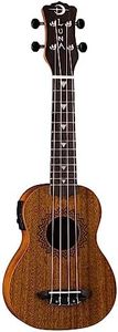 Luna Vintage Mahogany Acoustic/Electric Soprano Ukulele with Preamp, Satin Natural