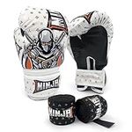 RAGECAMEL Kids Boxing Gloves for 3-8 Years with Handwraps - Boost Confidence and Interest in Boxing, Ideal Gift for Birthdays and Holidays (White)