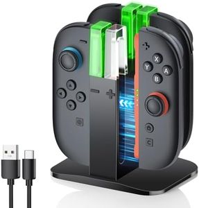 FYOUNG Controller Charger Stand for Nintendo Switch 2 (2025), Charging Station Dock for Joycon 2 Controller Accessories with Cord, Vertical Storage with 4-Magnetic Port Fast Charge, Reverse-Proof Mark