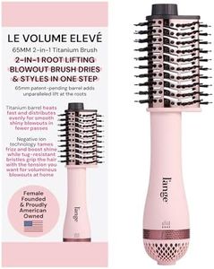 L'ANGE HAIR Le Volume Elevé 65MM 2-in-1 Titanium Brush Dryer | Dry and Style | Unique Teardrop Shape Barrel | 3 Heat Settings | 360° Vented Airflow | Ionic Technology for Frizz-Free Styling (Blush)