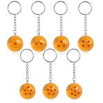 CheeseandU 7Pack Star Acrylic Ball Keychains 2.7cm Crystal Play Ball 7 Stars Ball Keyring Pendant Ideal Gift for Kids