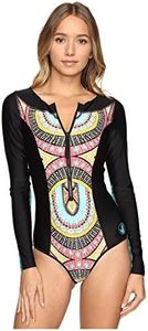Body Glove Long Sleeve One Piece Swimsuit, Black, X-Small