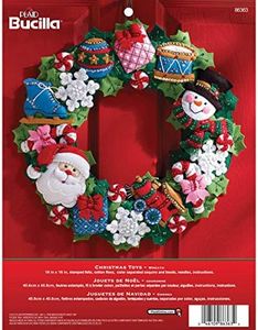 Bucilla Felt Applique Wall Hanging Wreath Kit, 15 by 15-Inch, 86363 Christmas Toys