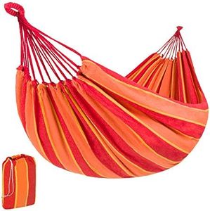 Best Choice Products 2-Person Indoor Outdoor Brazilian-Style Cotton Double Hammock Bed w/Portable Carrying Bag - Orange