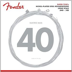 Fender 7250 Bass Strings, Nickel Plated Steel Roundwound, Long Scale, 7250L .040-.100