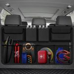 Car Trunk Organizer & Backseat Hanging Organizer with 8 Large Storage Bags - Super Capacity with 30% Extra Storage Space for SUVs,Trucks,Vans -Ultimate Car Organization for a Clutter-Free Space-Black