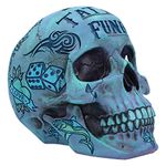 Nemesis Now Tribal Tattoo Fund Skull Ornament, Polyresin, Blue, One Size