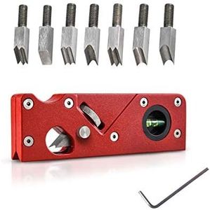 Chamfer Plane for Wood Woodworking Edge Corner Plane Hand Planer Tool with 7 types of Cutter Heads Woodworking Tools for Professional Woodworkers and Beginners (red)