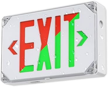 Ciata LED Emergency Exit Sign for Fire Escapes, Doors, and Hallways, Indoor and Outdoor Safety, Waterproof Wet Rated, Battery Backup, Dual Color Red Or Green, Universal Wall or Ceiling Mount