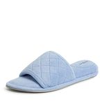 Dearfoams Women's Microfiber Terry Slide Slipper, Iceberg, Medium/7-8 M US