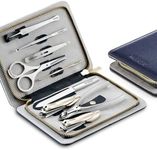 MR.GREEN Innate Luxury Manicure Set Surgical Grade Scissors Stainless Nail Clipper Kit Full Grain Cow Leather Package Pedicure (9 in 1 Manicure Set)