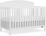 Dream On Me JPMA & Greenguard Gold Certified Storybrooke 5 in 1 Convertible Crib in White, Built of Sustainable Pinewood, 3 Mattress Height Settings, Non-Toxic Water-Based Paint Finish