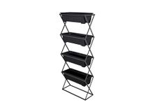 Top Home Solutions® Vertical Planter –Raised Garden Beds With 4 Removable Raised Planter Trays, Foldable Structure, Outdoor Indoor Planter Stand For Flowers, Vegetables and Herbs (Black)