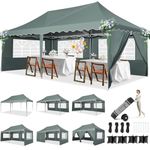 HOTEEL Gazebo with Sides Marquee Waterproof Gazebo 3m X 6m, Outdoor Metal Event Shelter with Roller Bag&4 Weight Bags, UV 50+ Portable Marquee Gazebo with Sides for Garden,Party,Market Stall, Grey