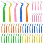 ACSKD Angle Interdental Brushes, 50 Count, 5 Sizes Dental Floss Picks, Dental Plaque Removal Teeth Cleaning Tools for Home and Travel