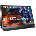 UPERFECT Gaming Monitor 144Hz 16.1 Inch Portable Monitor 2K 2560x1440 Support Freesync, IPS Display, 100% sRGB Matte Monitor with Mini HDMI/Type-C Port, Second Monitor for Laptop/PC/Mac/PS3/Phone