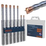 Presch SDS-plus Carbide Drill Bit Set X4-7 pcs - Reinforced Concrete Drill Bit with 4 Cutting Edges and Dowel Length Indicator - Drill Bit for Concrete, Granite, Brick, Masonry - Ø 5-10mm