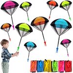 SUPRBIRD Parachute Toys for Kids, 10 Pcs Tangle Free Throwing Toy Parachute, Outdoor Flying Parachute Men Toy, Army Soldiers Guys Toy, No Battery Throwing Hand Toy for Kids Party Favor