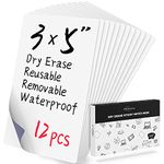 Mehaving Dry Erase Sticky Note Pads 3x5"| 12pcs Reusable Small White Board Stickers for Fridge,Door,Desk| Office,School Supplies| Removable Labels Strips Tags Notepad Sheets| Eco Friendly Products