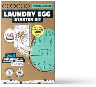 Ecoegg Starter Kit Detergent and Fabric Softener Replacement Non bio and no enzymes, chlorine bleaches, phosphates, parabens, SLS/SLES or palm oil Vegan Tropical Breeze 50 Washes