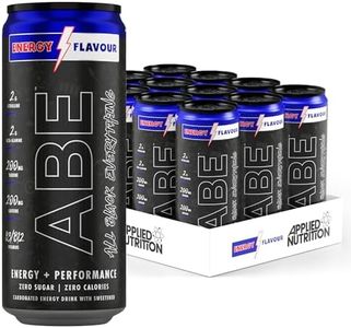 Applied Nutrition ABE Pre Workout Cans - All Black Everything Energy + Performance Drink, ABE Carbonated Beverage Sugar Free with Caffeine (Pack of 12 Cans x 330ml) (Energy Flavour)