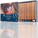 Derwent Lightfast Colored Pencils 24 Tin, Set of 24, 4mm Wide Core, 100% Lightfast, Oil-based, Premium Core, Creamy, Ideal for Drawing, Coloring, Professional Quality (2302720)