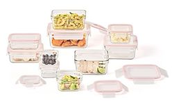 GLASSLOCK Smart 20-Piece Glass Food Storage Set - 100% Airtight & Leakproof, BPA Free lids, Freezer to Oven Safe, Meal Prep