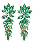 YouBella Fashion Jewellery Earings Drop and Dangler Ear rings Crystal Earrings for Girls and Women (Green)