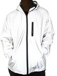 Fangfei Men Reflective Coat Hooded Windbreaker Fashion Jacket(L)