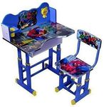 BRIJBAZAAR Cartoon Printed Height Adjustable Kids Study Table with Chair Set(Wooden)(1 Year Extended Warranty)