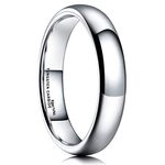 King Will BASIC 4mm Classic Polished Comfort Fit Domed Tungsten Metal Ring Wedding Band 12