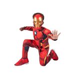 MARVEL’S OFFICIAL IRON MAN COSTUME FOR KIDS - Poly Jersey Jumpsuit Stuffed with Polyfill plus Mask- Large