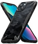 Ringke Fusion-X Compatible with iPhone 13 Case Back Cover Transparent Hard PC Back TPU Bumper Impact Resistant Shockproof Protection - Camo Black