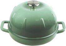 Cuisiland Enameled Cast Iron Bread Oven, 5 Quart, Dia. 10 inch (Green)
