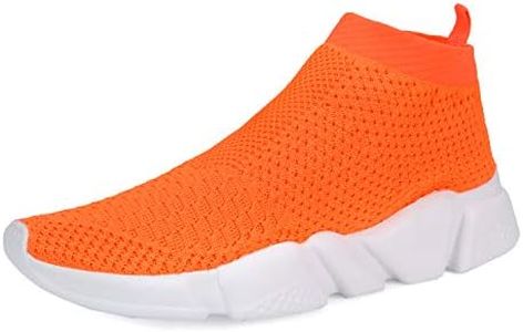 VAMJAM Men's Socks Sneakers Slip On Lightweight Breathable Comfortable Fashion Walking Shoes Orange Size 7