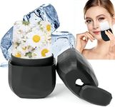 Ambesi Ice Face Roller, Ice Roller for Face and Eye, V-Shaped Design, Food-Grade Leak-Proof Silicone Cube, Reusable Face Massage, Facial Beauty Ice Roller, Ice Mold for Face Beauty Gift for Women (4.5*2.5*1.5inch, black)