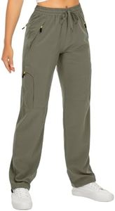Women's Hiking Cargo Pants Quick Dry UPF50+ Outdoor Pants for Women Fishing Safari Travel Pants with Pockets,6608,Light Green,S
